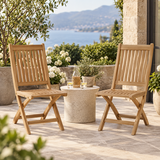 Anderson Teak Tropico Folding Chairs — Set of 2