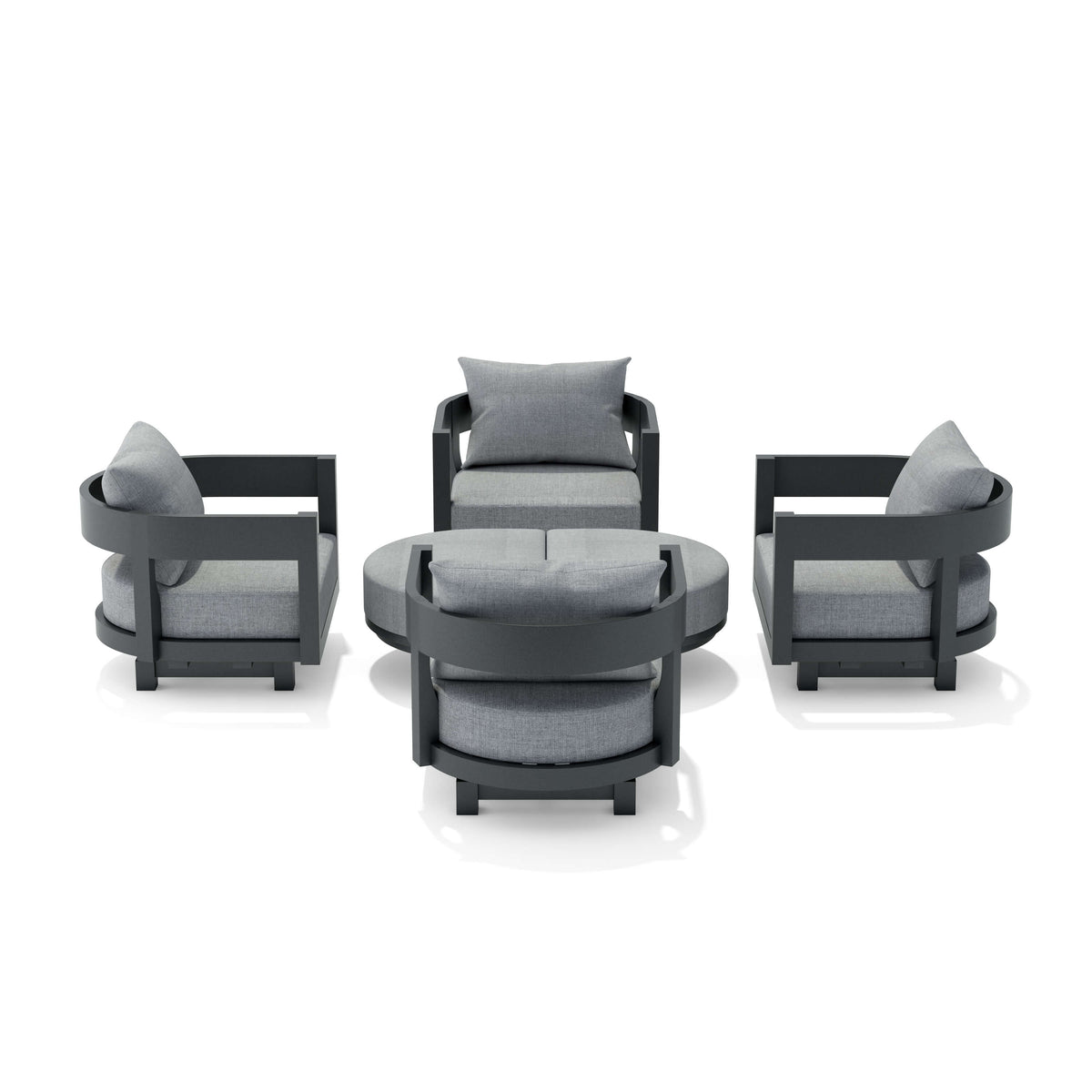 SET-174-AL 6-PC CORONADO ALUMINUM DEEP SEATING SET