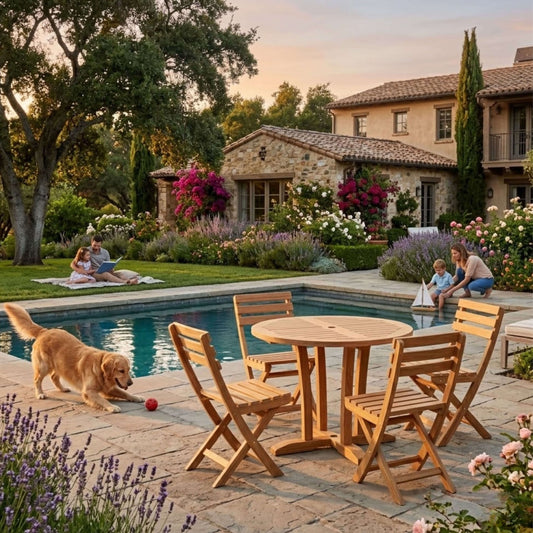 Anderson Teak Descanso Alabama 5-Piece Teak Bistro Set — supplier product photograph 1