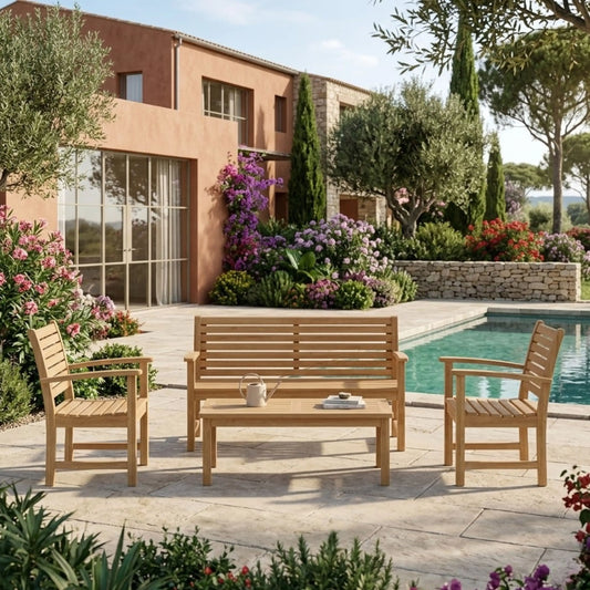 Anderson Teak Victoria 4-Piece Teak Patio Conversation Set — supplier product photograph 1