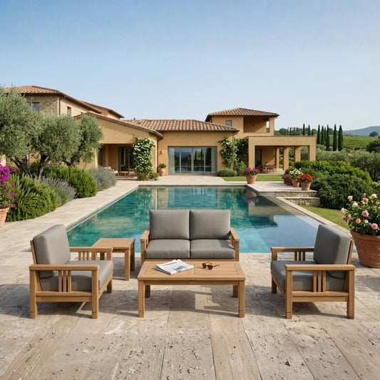 Anderson Teak SouthBay 5-Piece Teak Loveseat Conversation Set — supplier product photograph 1