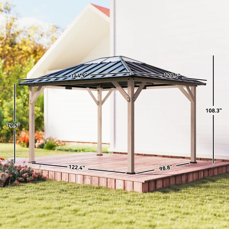 10′ × 12′ Spacious Outdoor Hardtop Gazebo