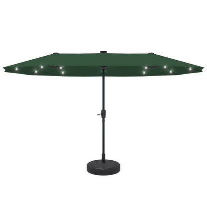 Ainfox 13ft Outdoor Patio Umbrella with Lights and Decorative Pattern Umbrella Base