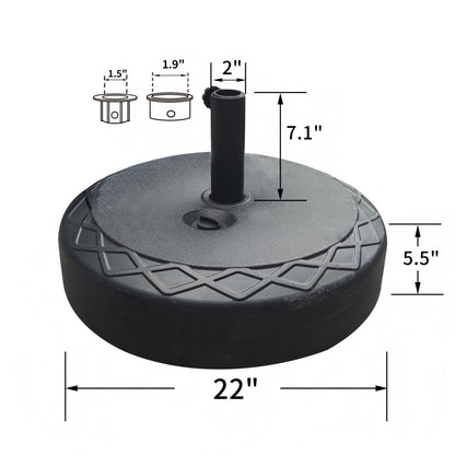 Ainfox 13ft Outdoor Patio Umbrella with Lights and Decorative Pattern Umbrella Base