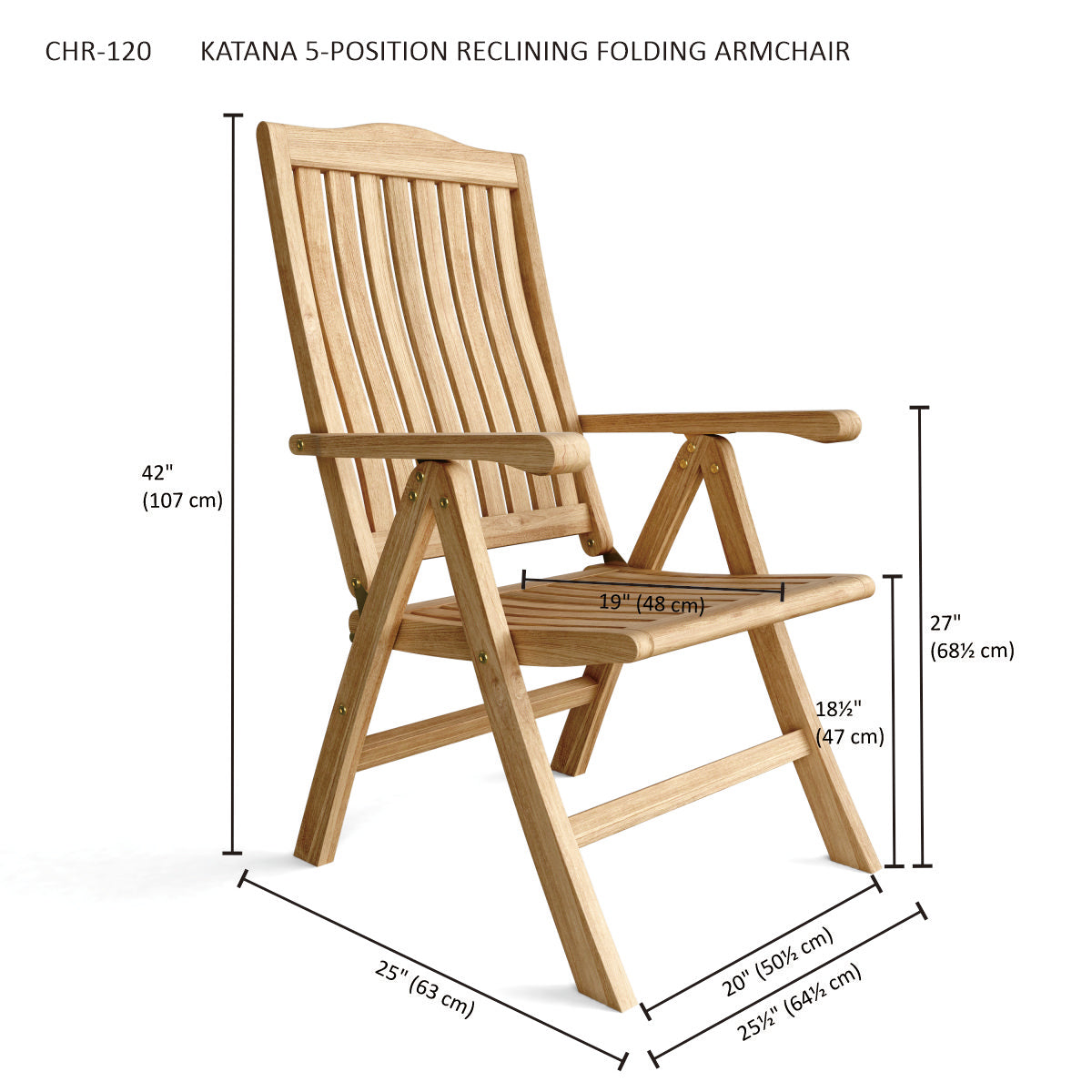 KATANA 5-POSITION RECLINING FOLDING ARMCHAIR