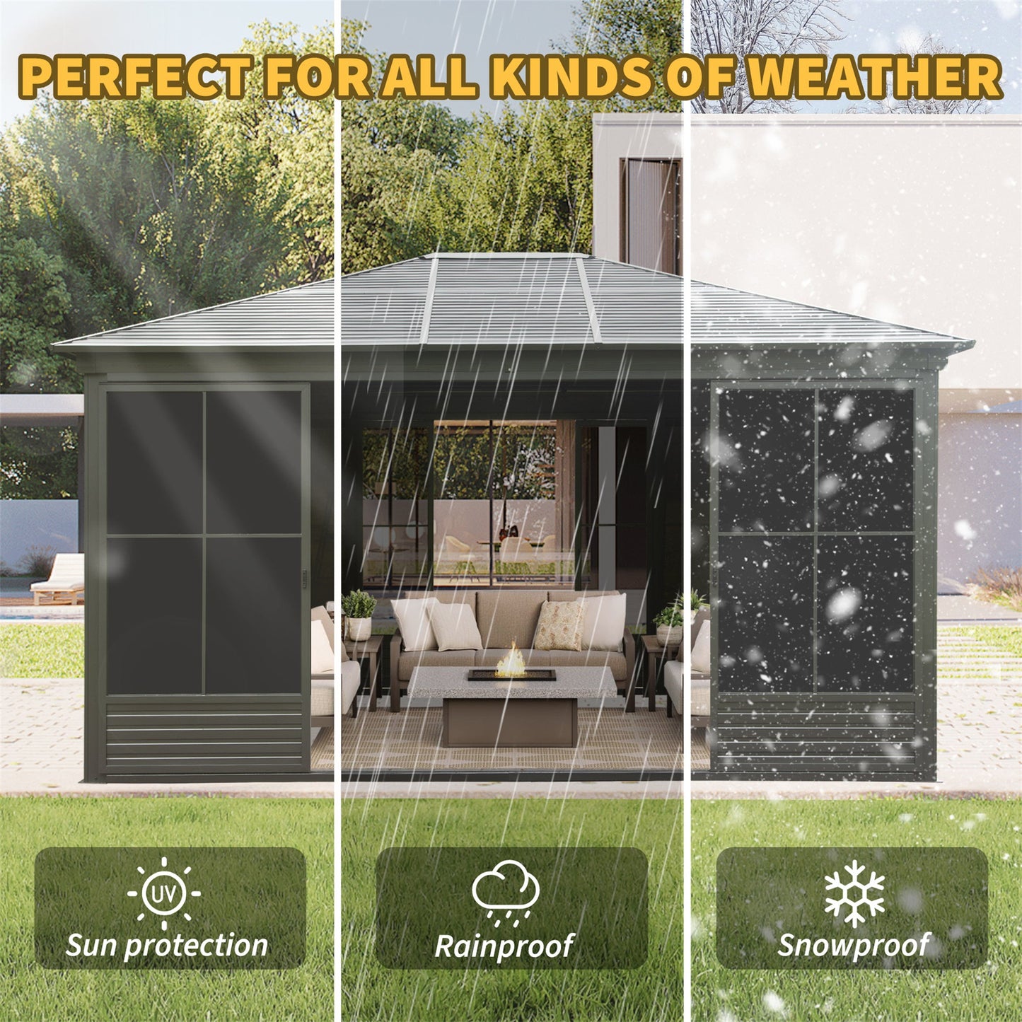 12x14FT Outdoor Sunroom Gazebo