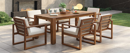TREXM Patio Table and Chairs Set, Outdoor Dining Set for 6