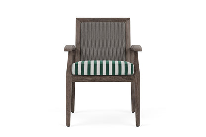 Lloyd Flanders Frontier Dining Armchair — Pewter / Safari White Stripe — manufacturer configuration [67823074607198]
