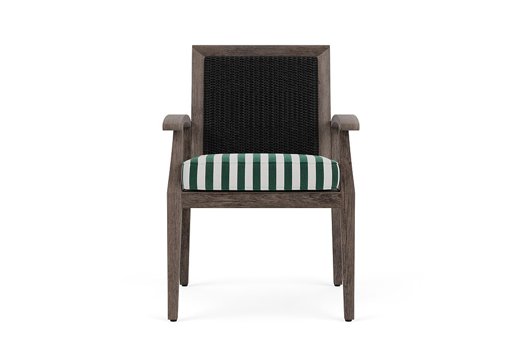 Lloyd Flanders Frontier Dining Armchair — Ebony / Safari White Stripe — manufacturer configuration [67823073296478]