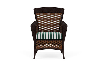 Lloyd Flanders Grand Traverse Dining Armchair — Caramel / Safari White Stripe — manufacturer configuration [67823114322014]