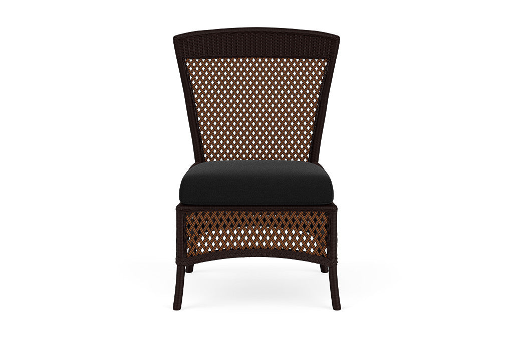 Lloyd Flanders Grand Traverse Armless Dining Chair — Caramel / Canvas Black — manufacturer configuration [67823115927646]