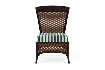 Lloyd Flanders Grand Traverse Armless Dining Chair — Caramel / Safari White Stripe — manufacturer configuration [67823115698270]