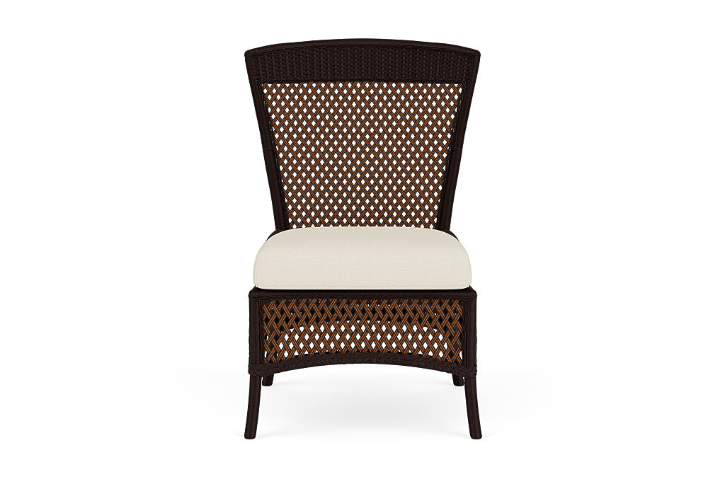 Lloyd Flanders Grand Traverse Armless Dining Chair — Caramel / Sailcloth Sailor — manufacturer configuration [67823115731038]