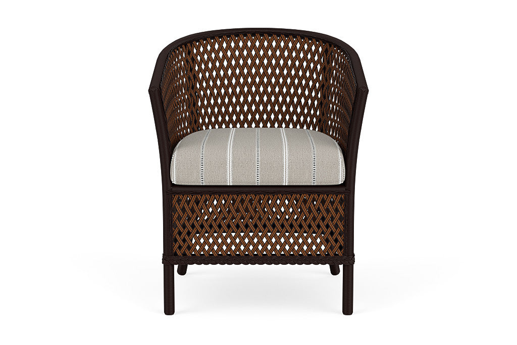 Lloyd Flanders Grand Traverse Barrel Dining Chair — Caramel / Sandy Point Stone — manufacturer configuration [67823116091486]