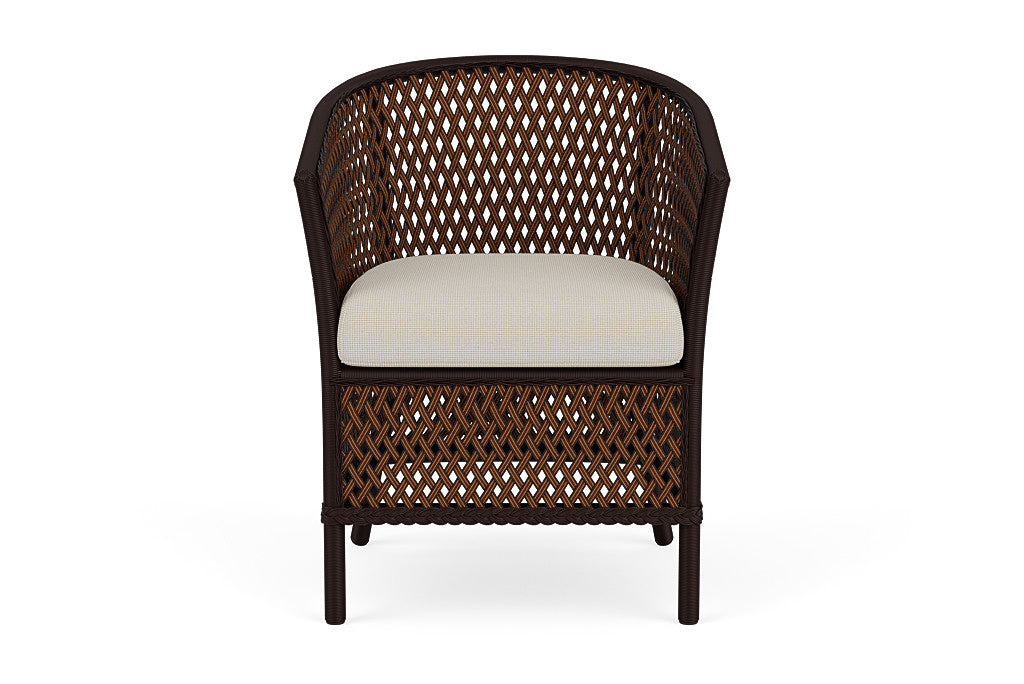 Lloyd Flanders Grand Traverse Barrel Dining Chair — Caramel / Fife Fog — manufacturer configuration [67823116124254]