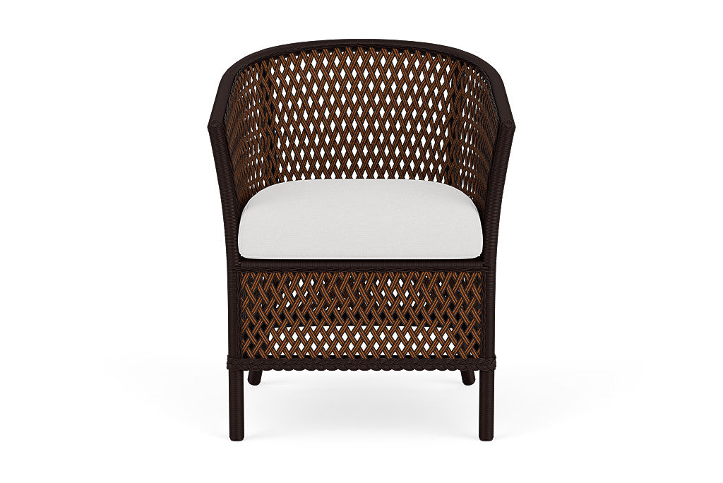 Lloyd Flanders Grand Traverse Barrel Dining Chair — Caramel / Canvas Natural — manufacturer configuration [67823115960414]