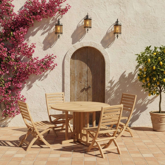 ANDREW BUTTERFLY FOLDING 5-PC DINING SET.
