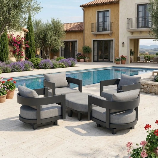 SET-174-AL 6-PC CORONADO ALUMINUM DEEP SEATING SET