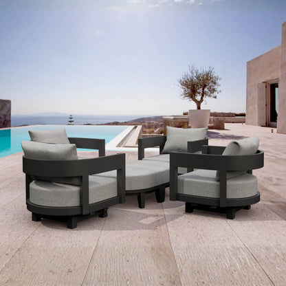 SET-174-AL 6-PC CORONADO ALUMINUM DEEP SEATING SET