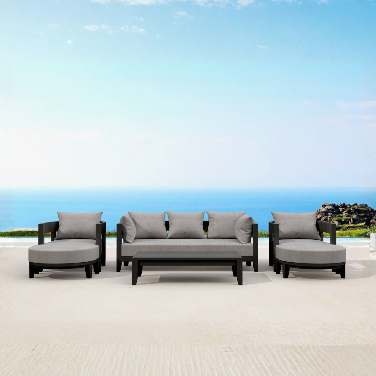 SET-171-AL 6-PC CORONADO ALUMINUM DEEP SEATING SET