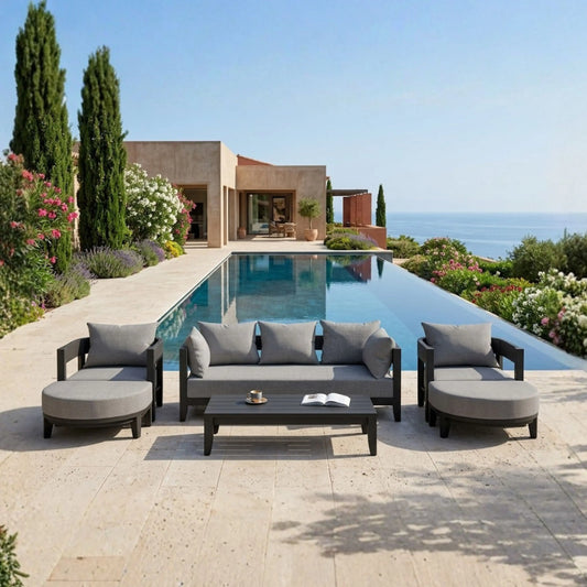 SET-171-AL 6-PC CORONADO ALUMINUM DEEP SEATING SET