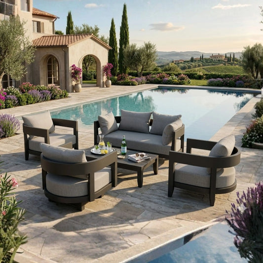 SET-173-AL 5-PC CORONADO ALUMINUM DEEP SEATING SET