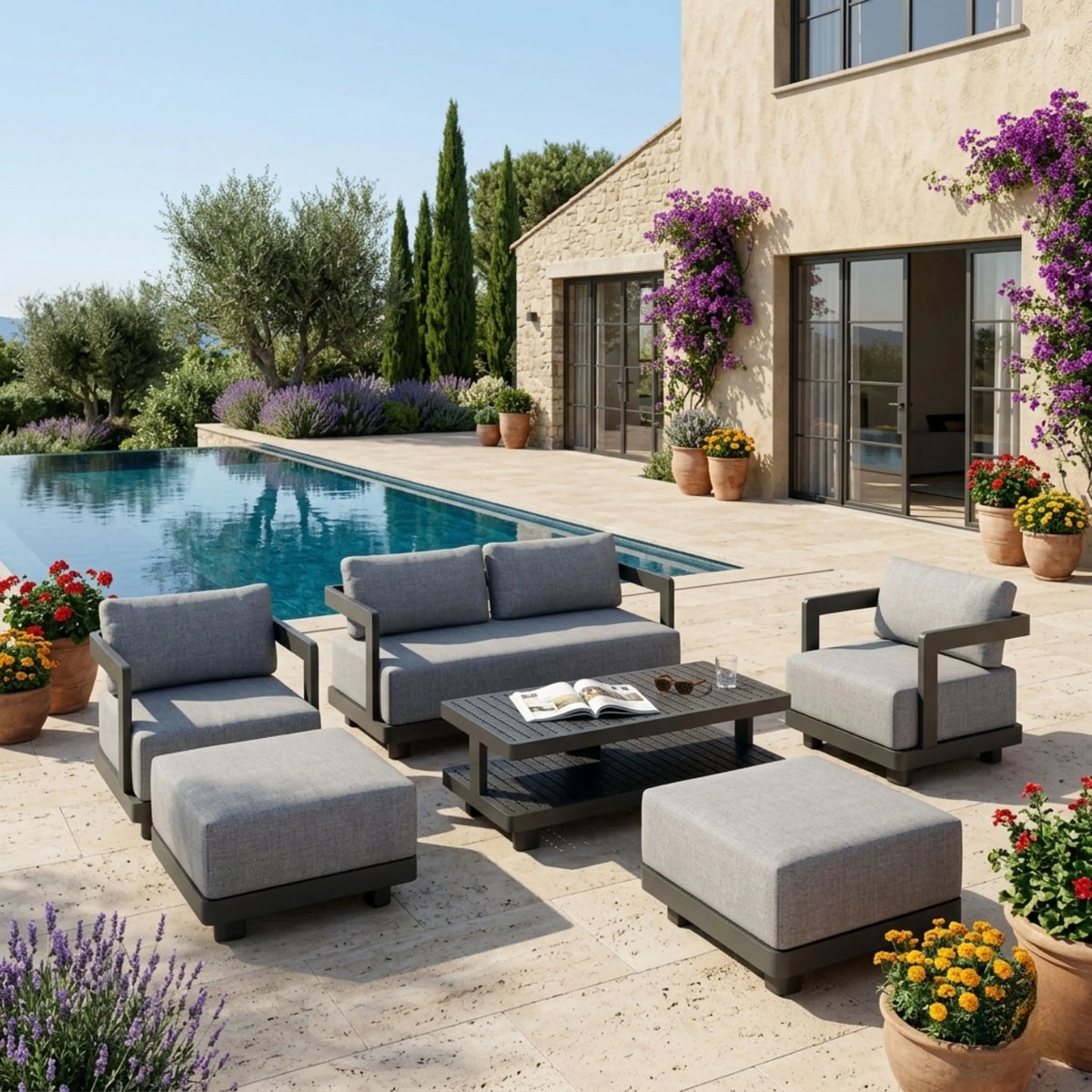 SET-902-AL 6-PC GRANADA ALUMINUM DEEP SEATING