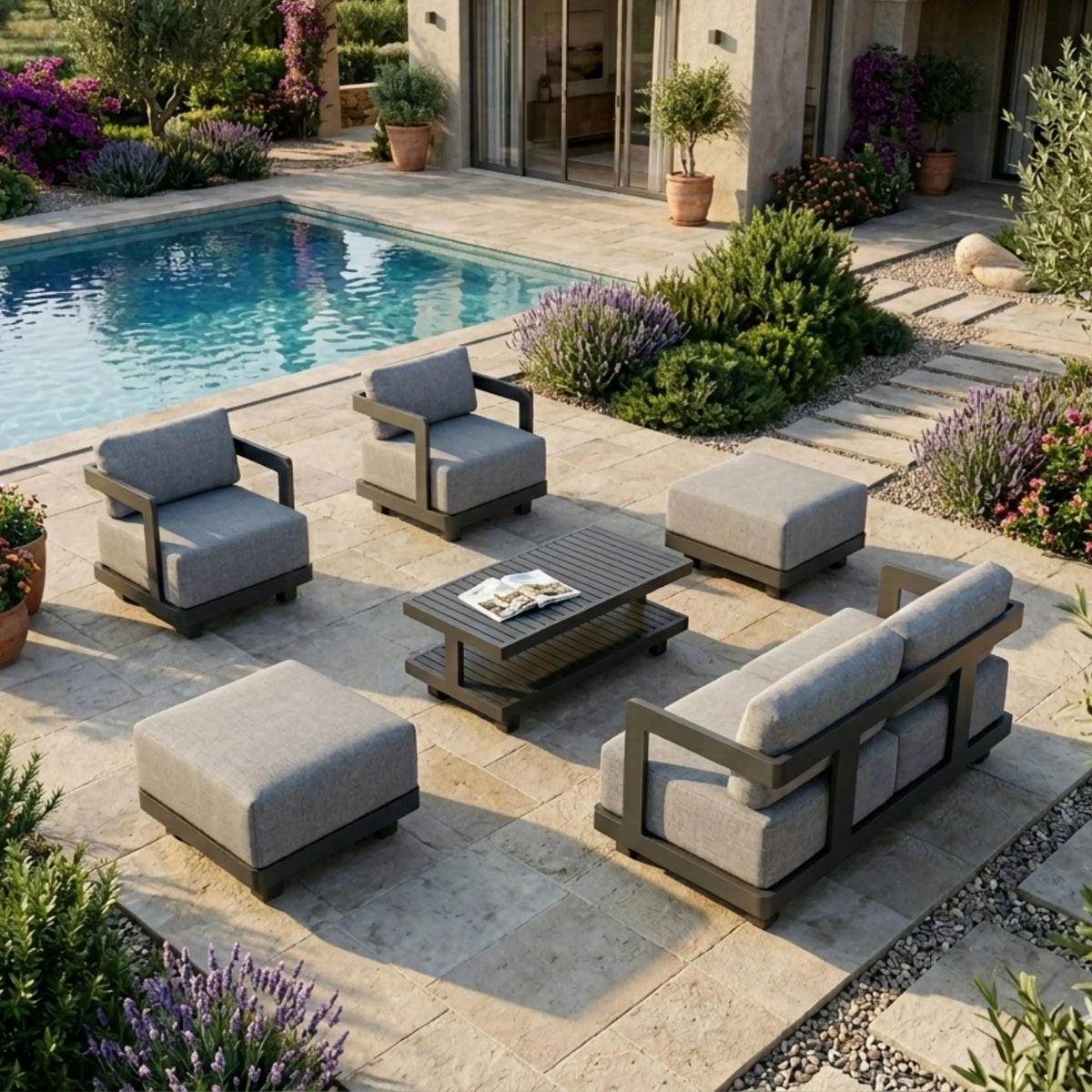 SET-902-AL 6-PC GRANADA ALUMINUM DEEP SEATING