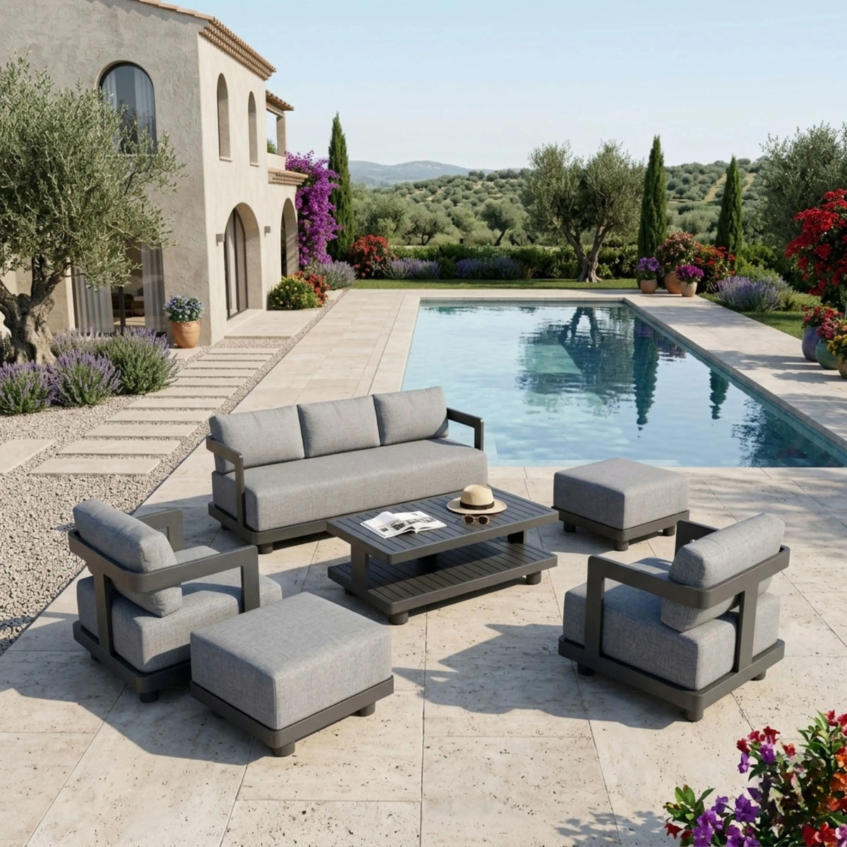 SET-903-AL 6-PC GRANADA ALUMINUM DEEP SEATING