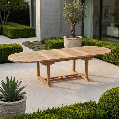 BAHAMA 117″ OVAL DOUBLE EXTENSION TABLE EXTRA THICK