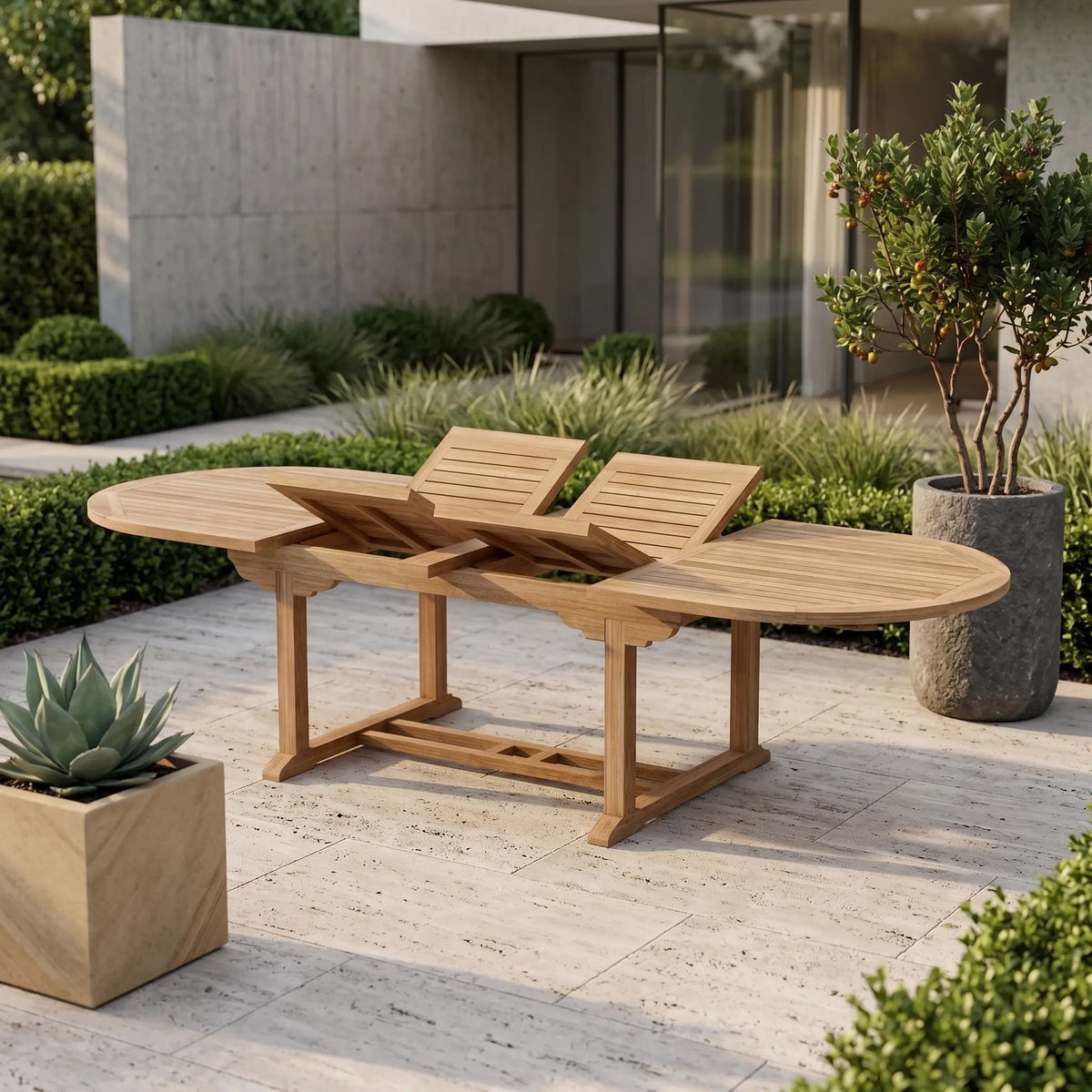 BAHAMA 117″ OVAL DOUBLE EXTENSION TABLE EXTRA THICK