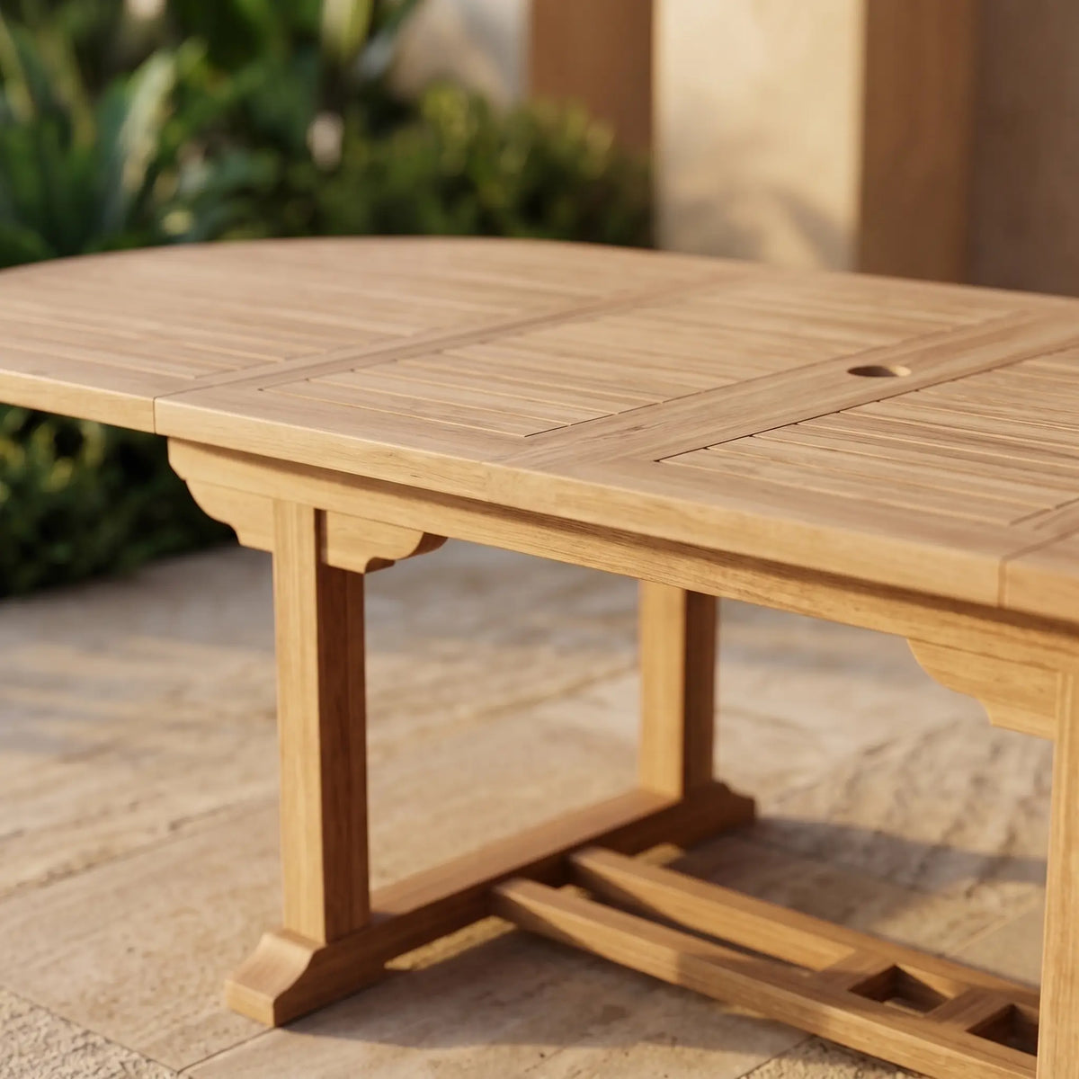 BAHAMA 117″ OVAL DOUBLE EXTENSION TABLE EXTRA THICK