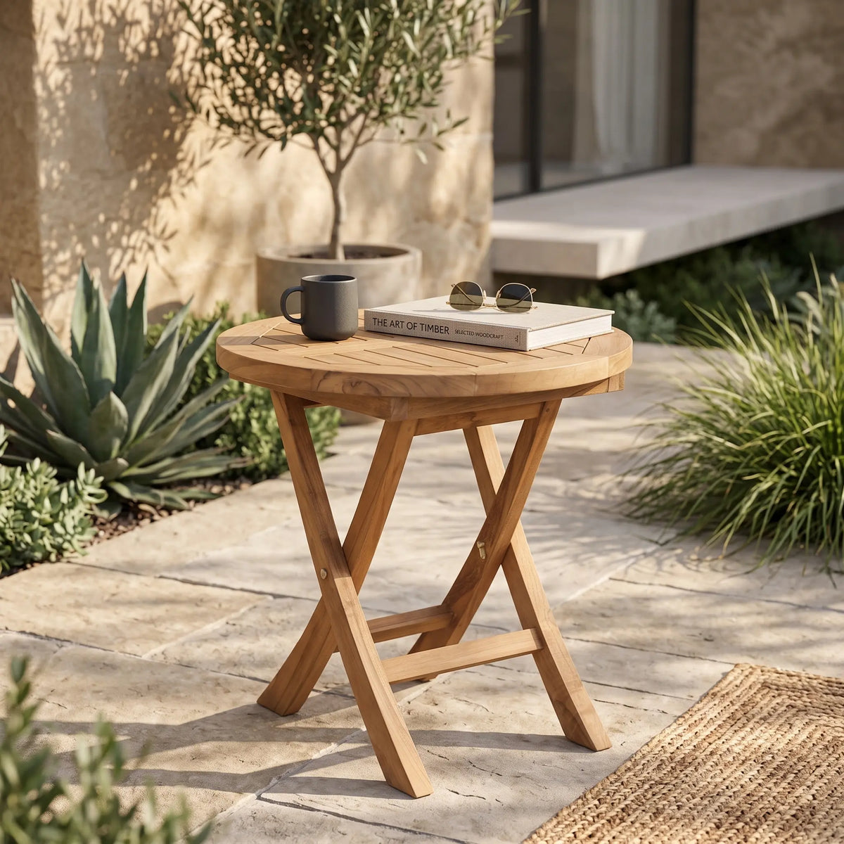 MONTAGE 20″ ROUND SIDE FOLDING TABLE