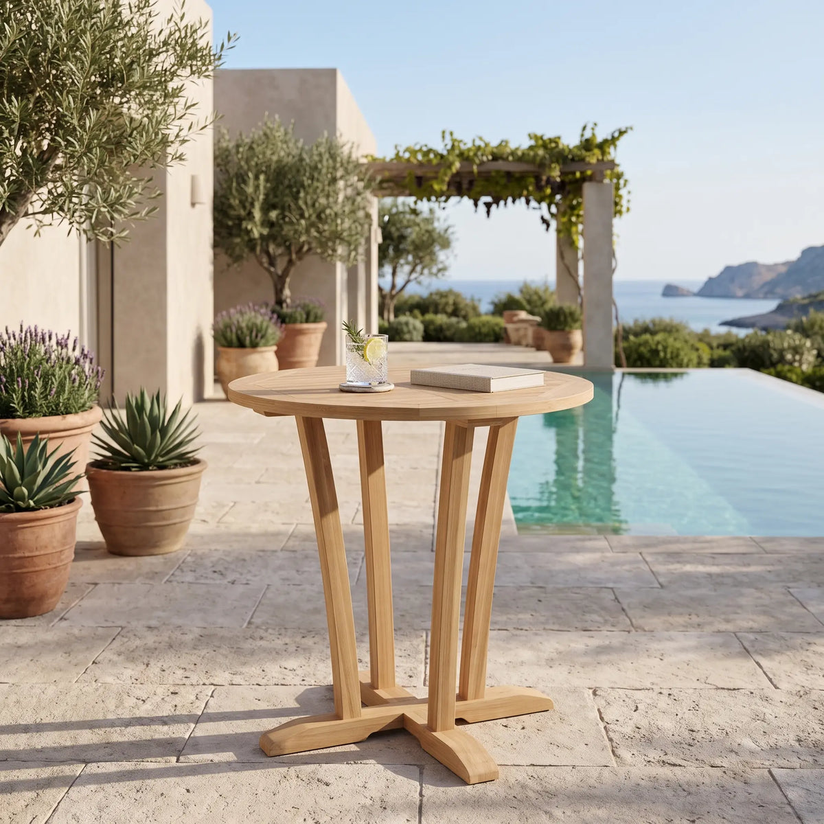 DESCANSO 35″ ROUND BAR TABLE