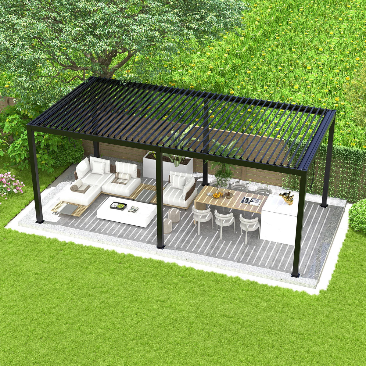 10x19 Louver Pergola Aluminium Frame & Louvers