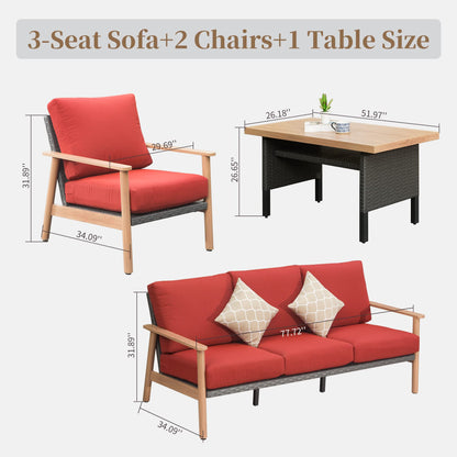 Outdoor Wicker Patio Furniture Sets 4 Pieces