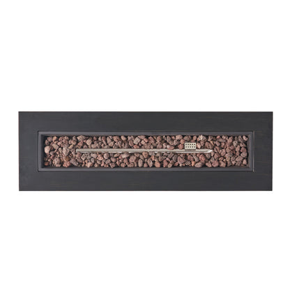 Modern Dark Grey 40' Outdoor Iron Propane Fire Pit