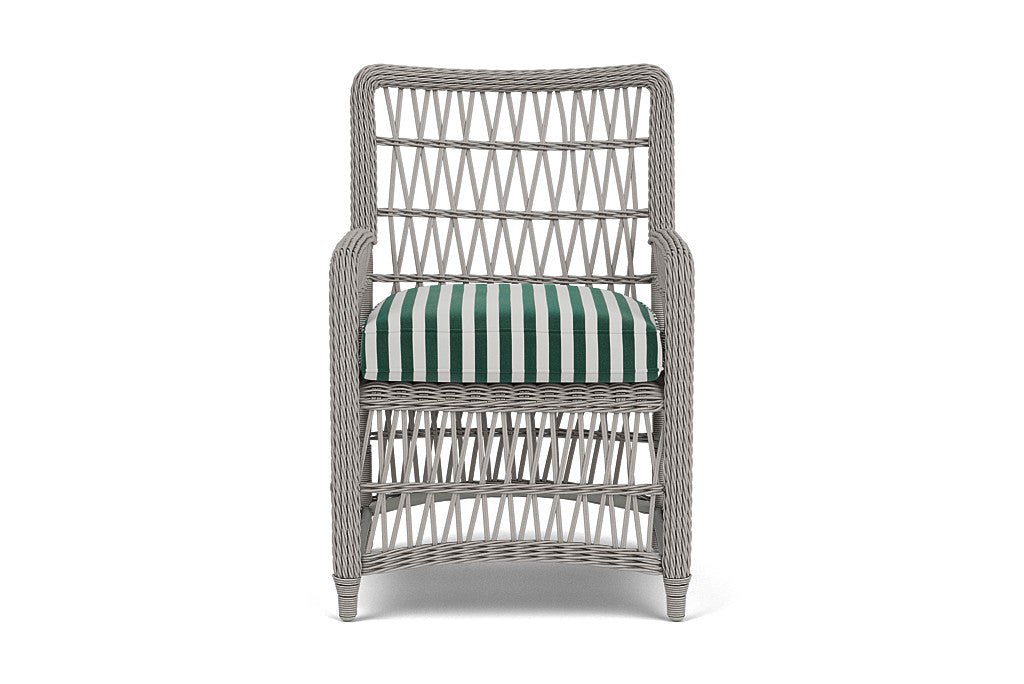 Lloyd Flanders Mackinac Dining Armchair — Putty / Safari White Stripe — manufacturer configuration [67823097774174]