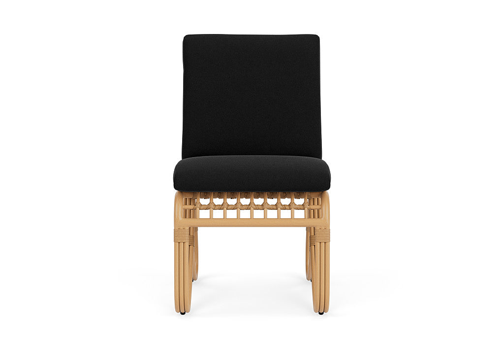 Lloyd Flanders Riviera Armless Dining Chair — Camel / Canvas Black — manufacturer configuration [67823156822110]