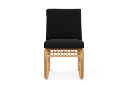 Lloyd Flanders Riviera Armless Dining Chair — Camel / Canvas Black — manufacturer configuration [67823156822110]