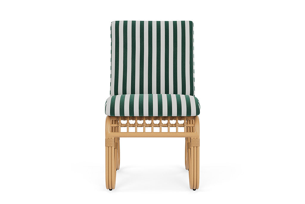 Lloyd Flanders Riviera Armless Dining Chair — Camel / Safari White Stripe — manufacturer configuration [67823156592734]