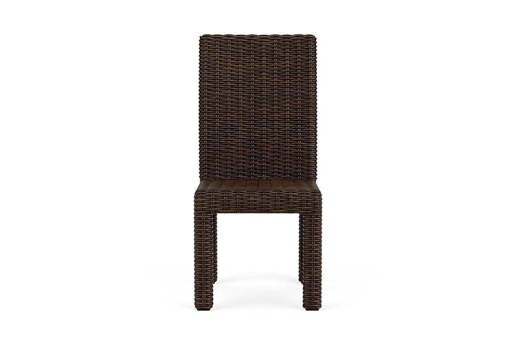 Lloyd Flanders Mesa Armless Dining Chair — Pecan / Rumba Straw — manufacturer configuration [67823145746526]