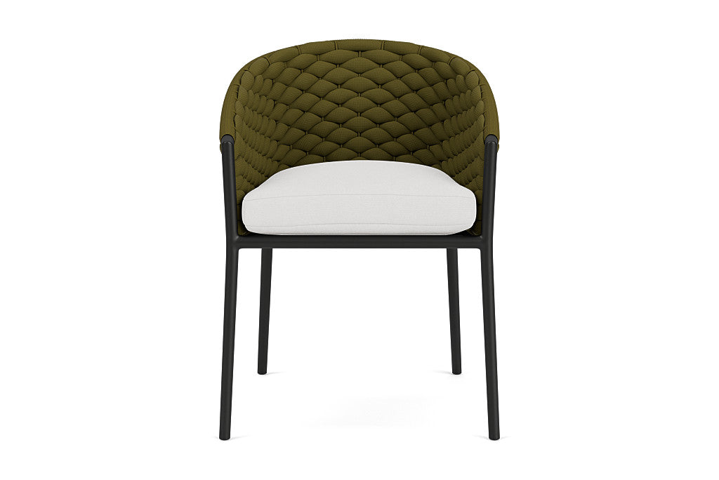 Lloyd Flanders Escape Dining Armchair — Matte Charcoal / Canvas Natural — manufacturer configuration [67823139225694]