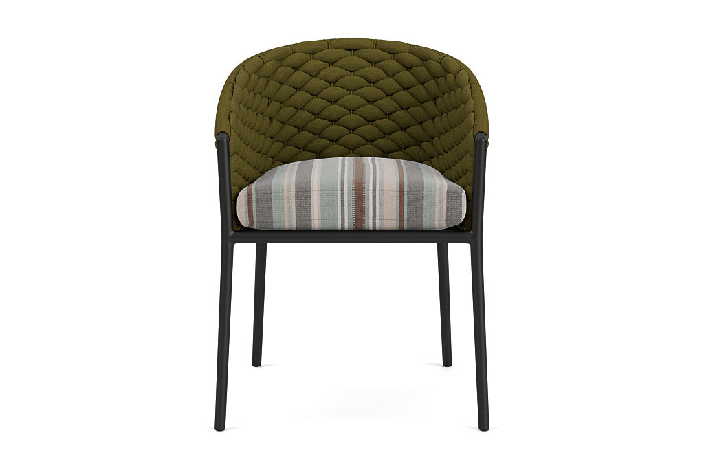 Lloyd Flanders Escape Dining Armchair — Matte Charcoal / Lima Heron — manufacturer configuration [67823139815518]