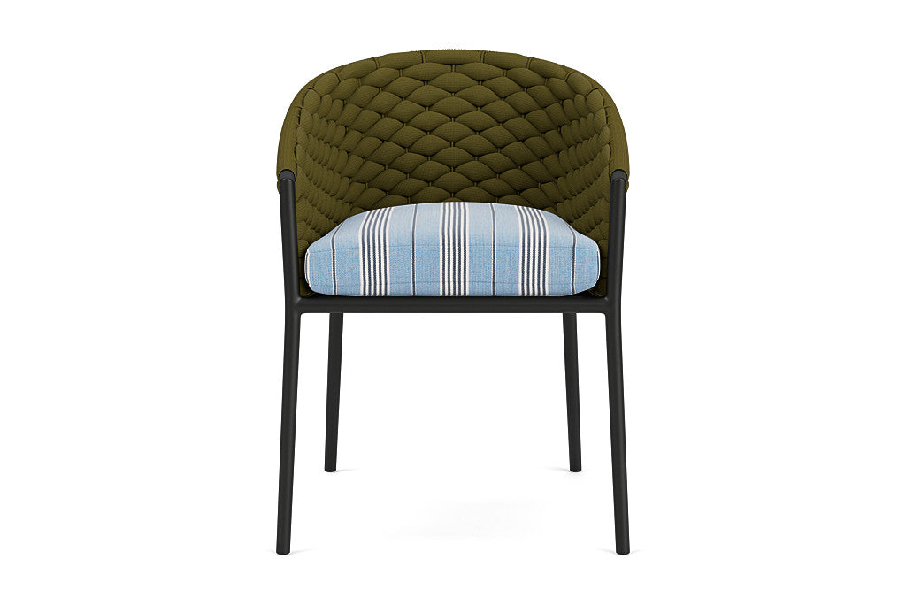 Lloyd Flanders Escape Dining Armchair — Matte Charcoal / Hansen Sky — manufacturer configuration [67823139422302]