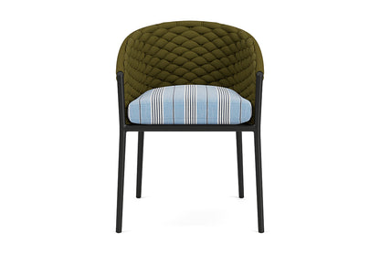 Lloyd Flanders Escape Dining Armchair — Matte Charcoal / Hansen Sky — manufacturer configuration [67823139422302]