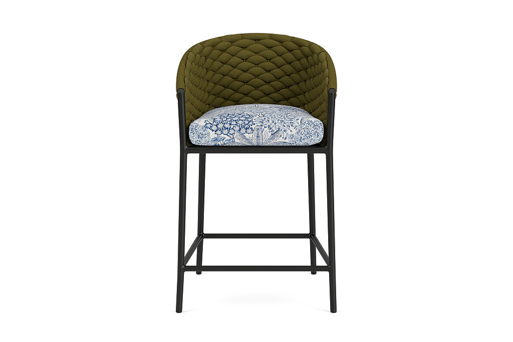 Lloyd Flanders Escape Balcony Stool — Matte Charcoal / Utopia Coastal — manufacturer configuration [67823141060702]