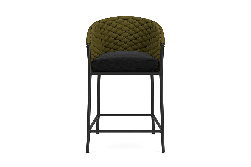 Lloyd Flanders Escape Balcony Stool — Matte Charcoal / Canvas Black — manufacturer configuration [67823141191774]