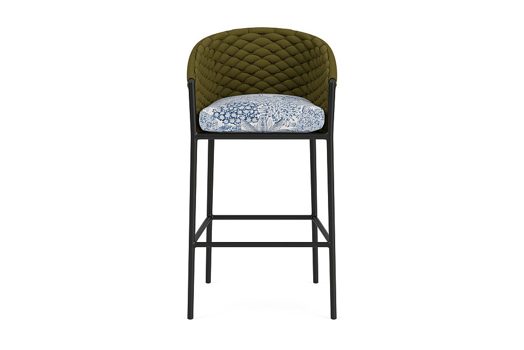 Lloyd Flanders Escape Bar Stool — Matte Charcoal / Utopia Coastal — manufacturer configuration [67823141748830]