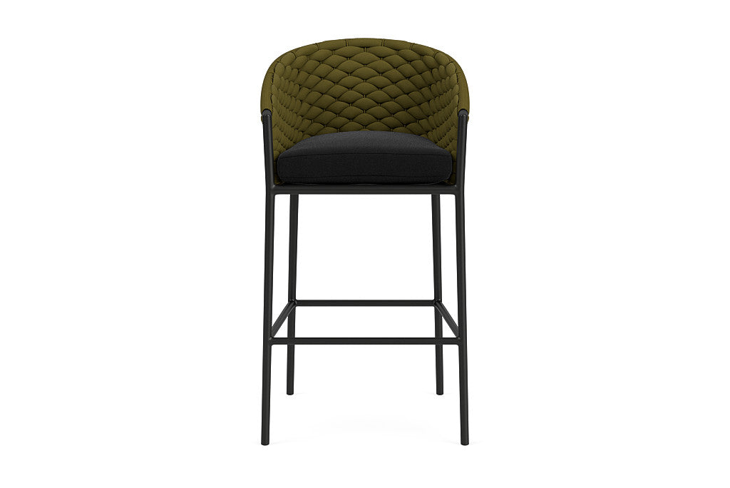 Lloyd Flanders Escape Bar Stool — Matte Charcoal / Canvas Black — manufacturer configuration [67823141879902]